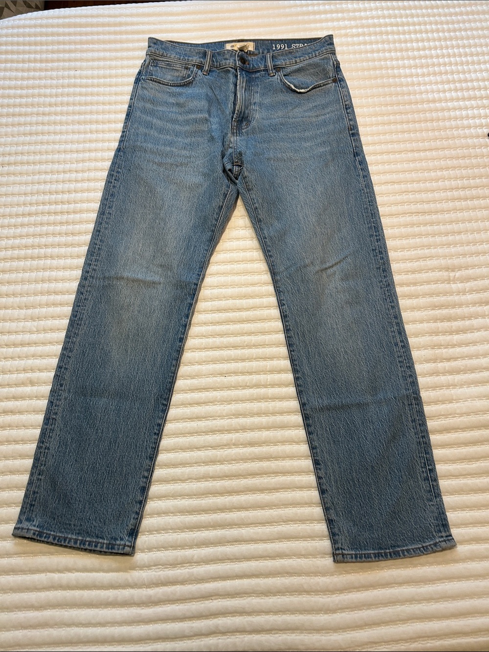 Madewell Men's Straight-Leg Denim Jeans in Medium Blue 30” waist